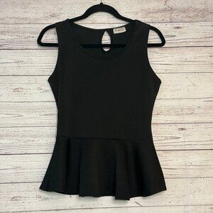 🦃‎ Free Kisses Black Sleeveless Peplum Top Size L